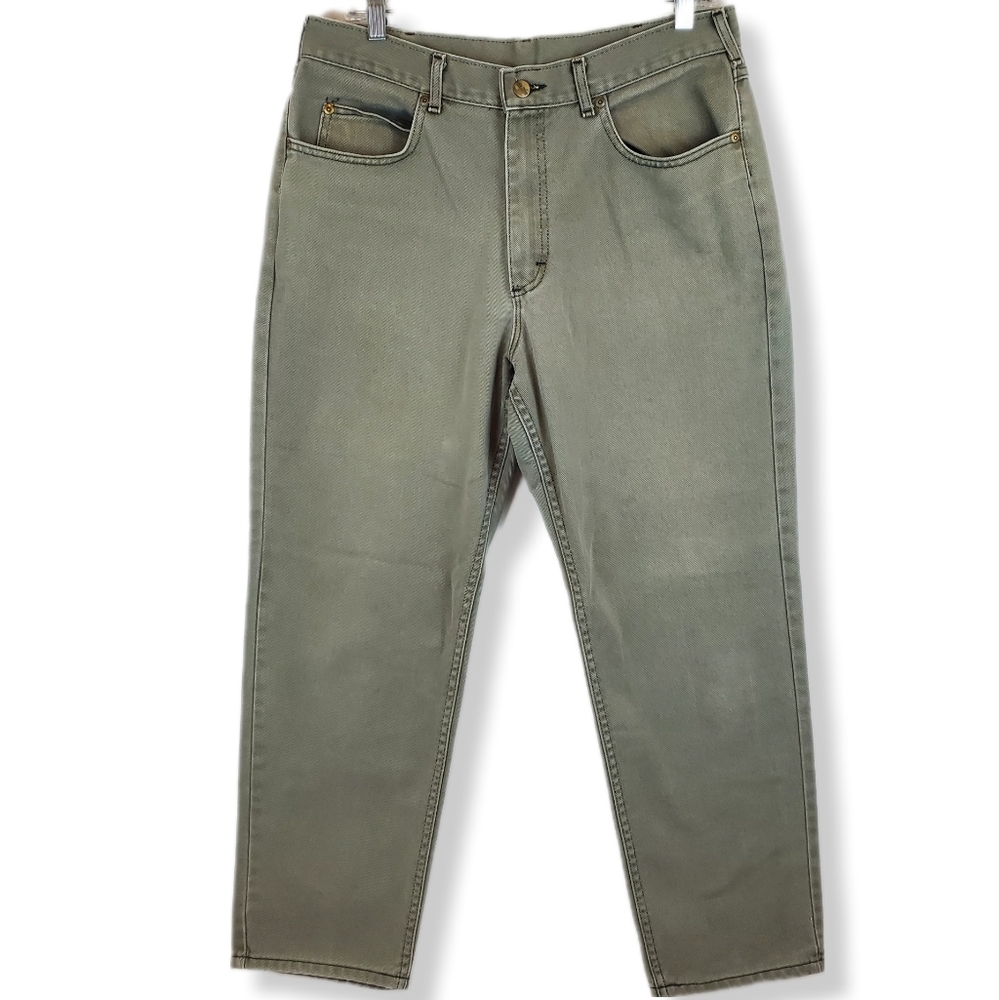 Vintage LL Bean Straight Leg Denim Jeans Pants Size 36x30 Mens Green